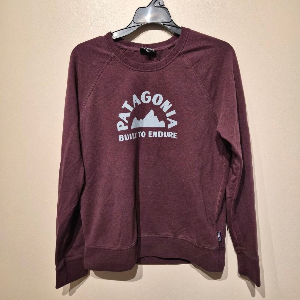 Patagonia Built to Endure Burgundy Crew Neck Sweatshirt Medium